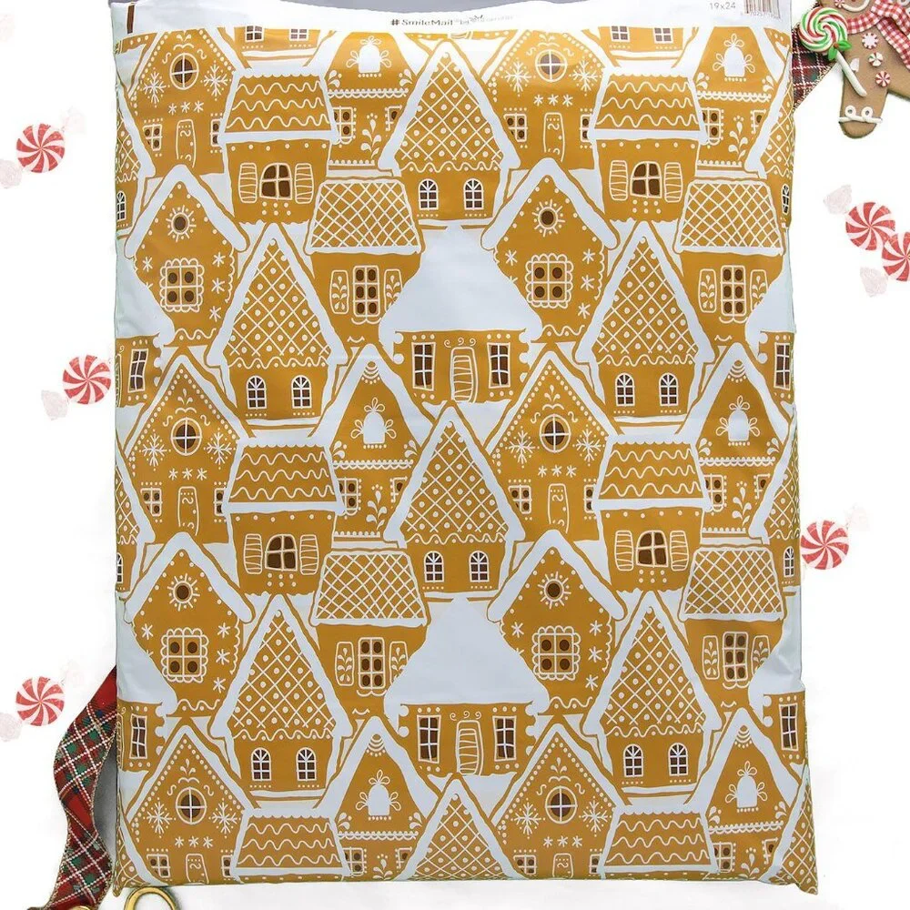 Christmas Gingerbread House Poly Mailers 19x24 Pack of 10